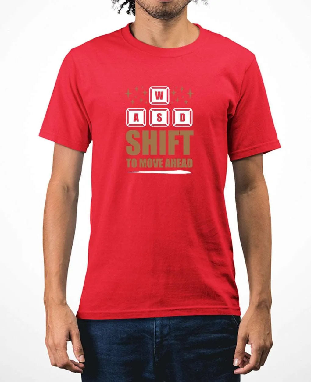 awsd shift to move ahead gamer t-shirt, funny gaming t-shirt