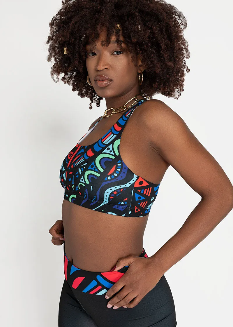 Ayana African Print  Seamless Sports Bra- Plus size available