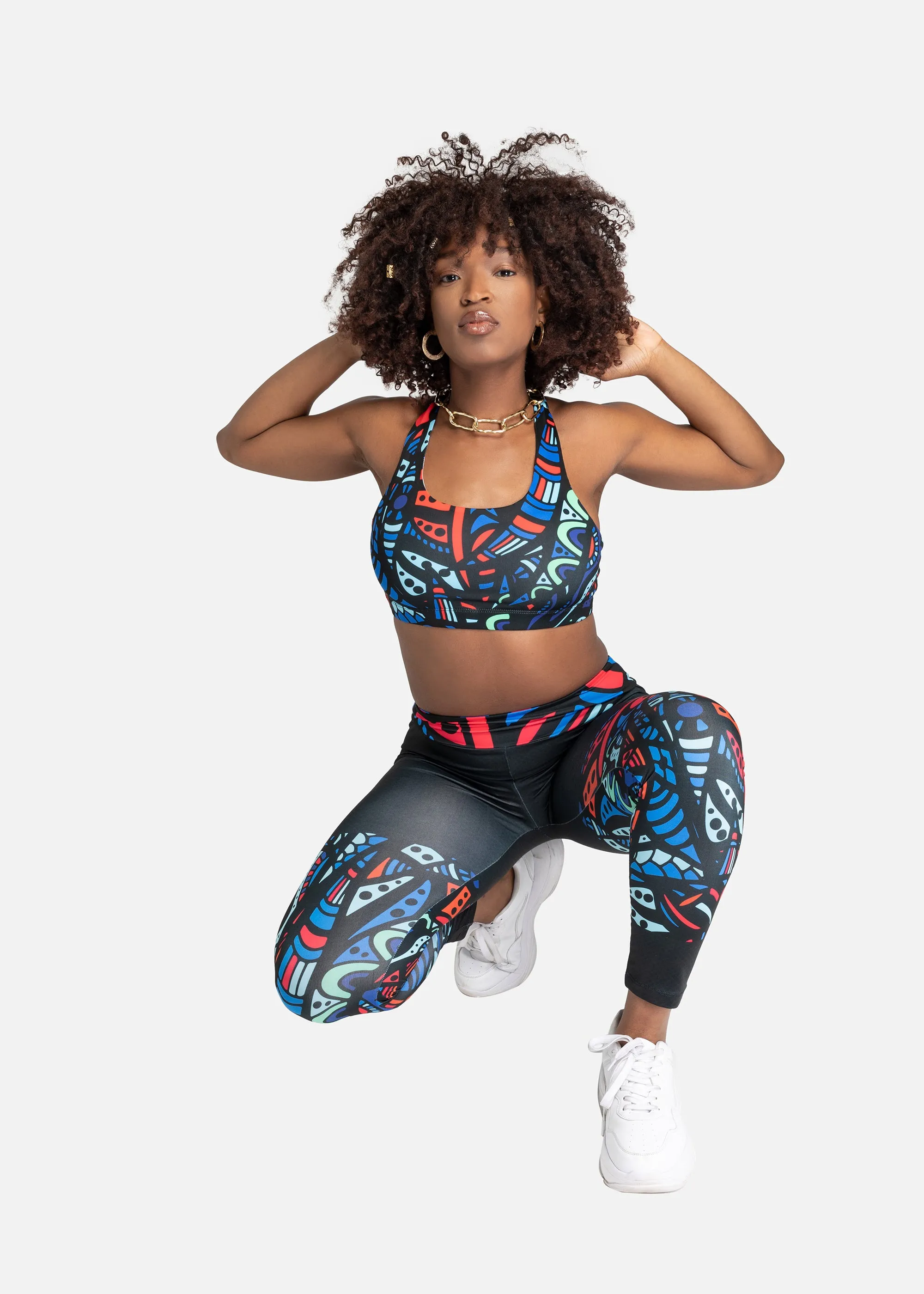 Ayana African Print  Seamless Sports Bra- Plus size available