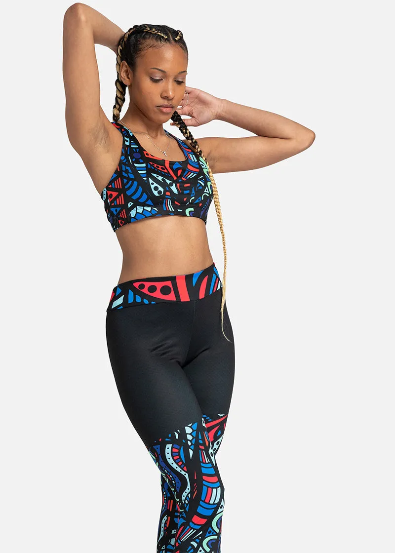 Ayana African Print  Seamless Sports Bra- Plus size available