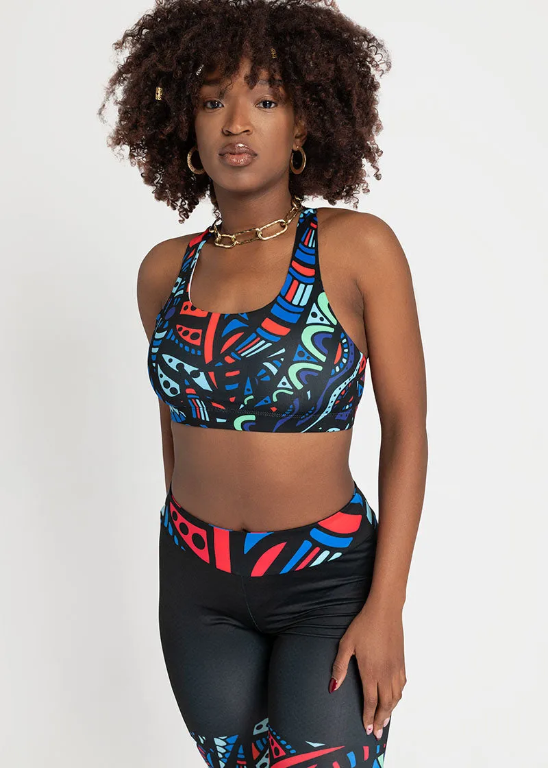 Ayana African Print  Seamless Sports Bra- Plus size available