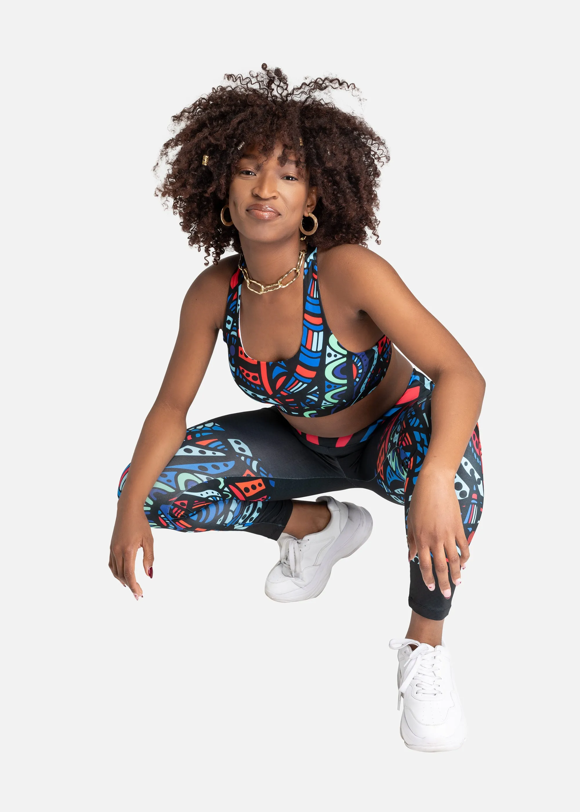 Ayana African Print  Seamless Sports Bra- Plus size available