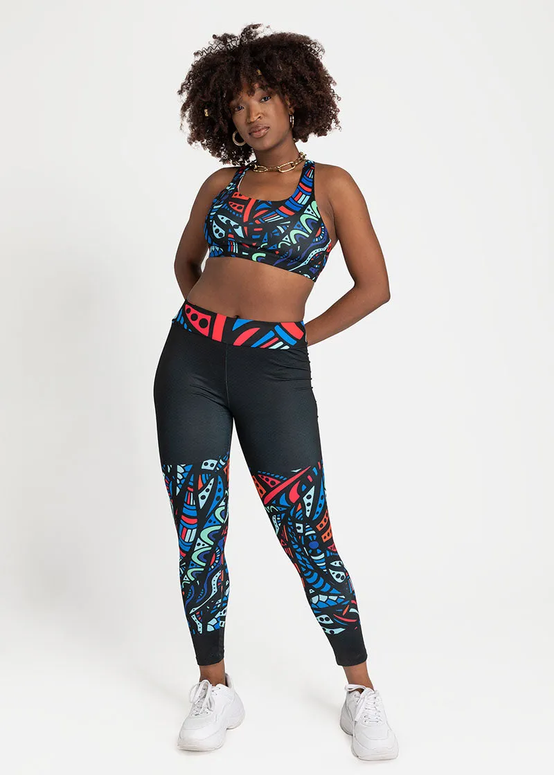 Ayana African Print  Seamless Sports Bra- Plus size available