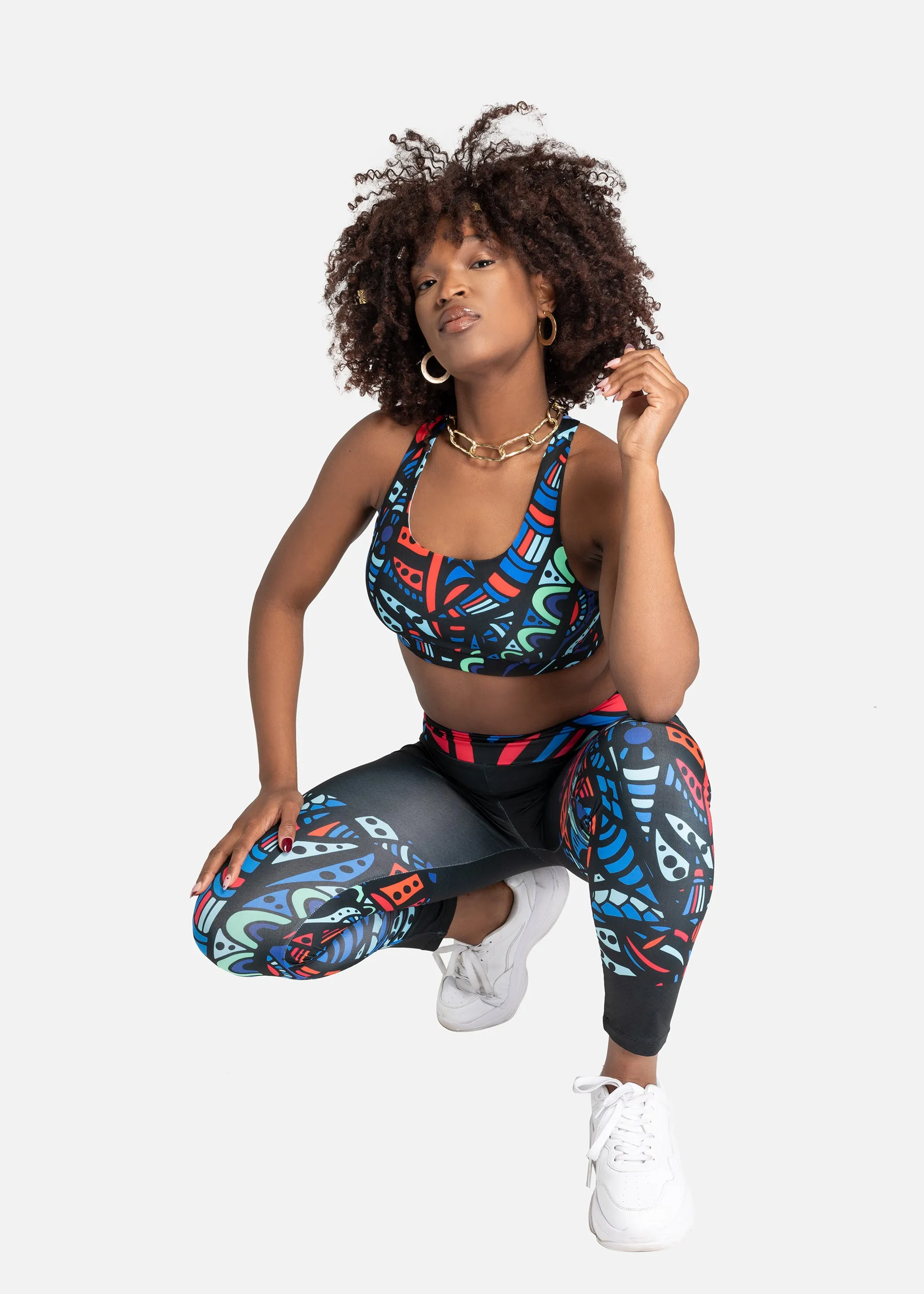 Ayana African Print  Seamless Sports Bra- Plus size available