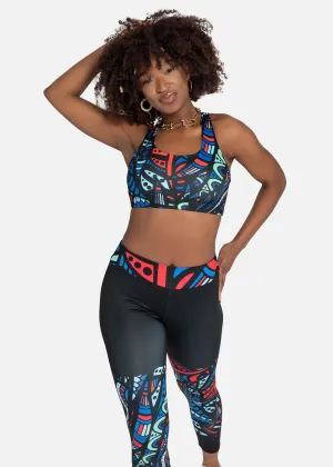Ayana African Print  Seamless Sports Bra- Plus size available