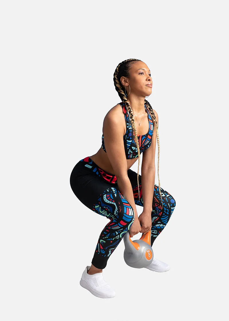 Ayana African Print  Seamless Sports Bra- Plus size available