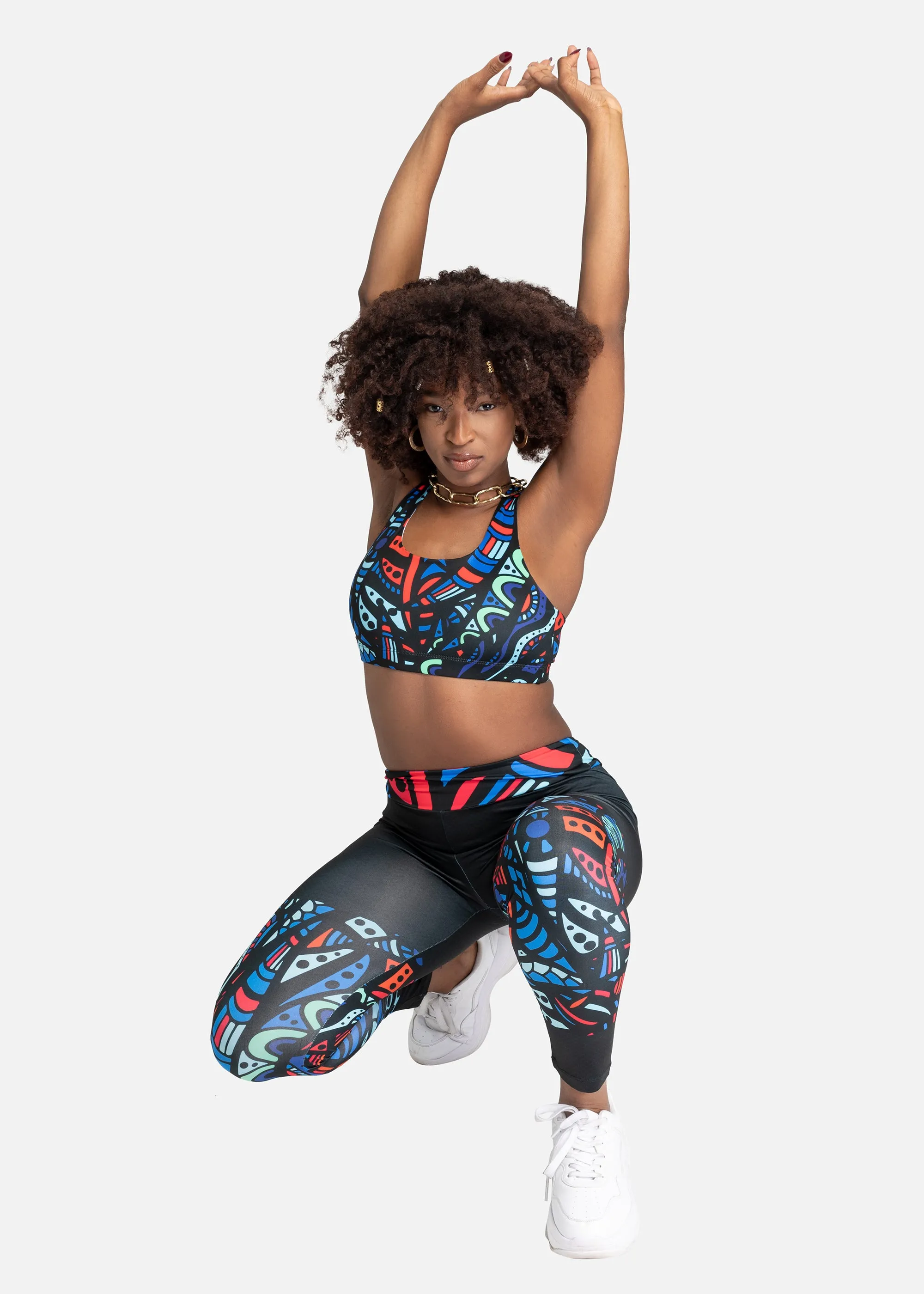 Ayana African Print  Seamless Sports Bra- Plus size available
