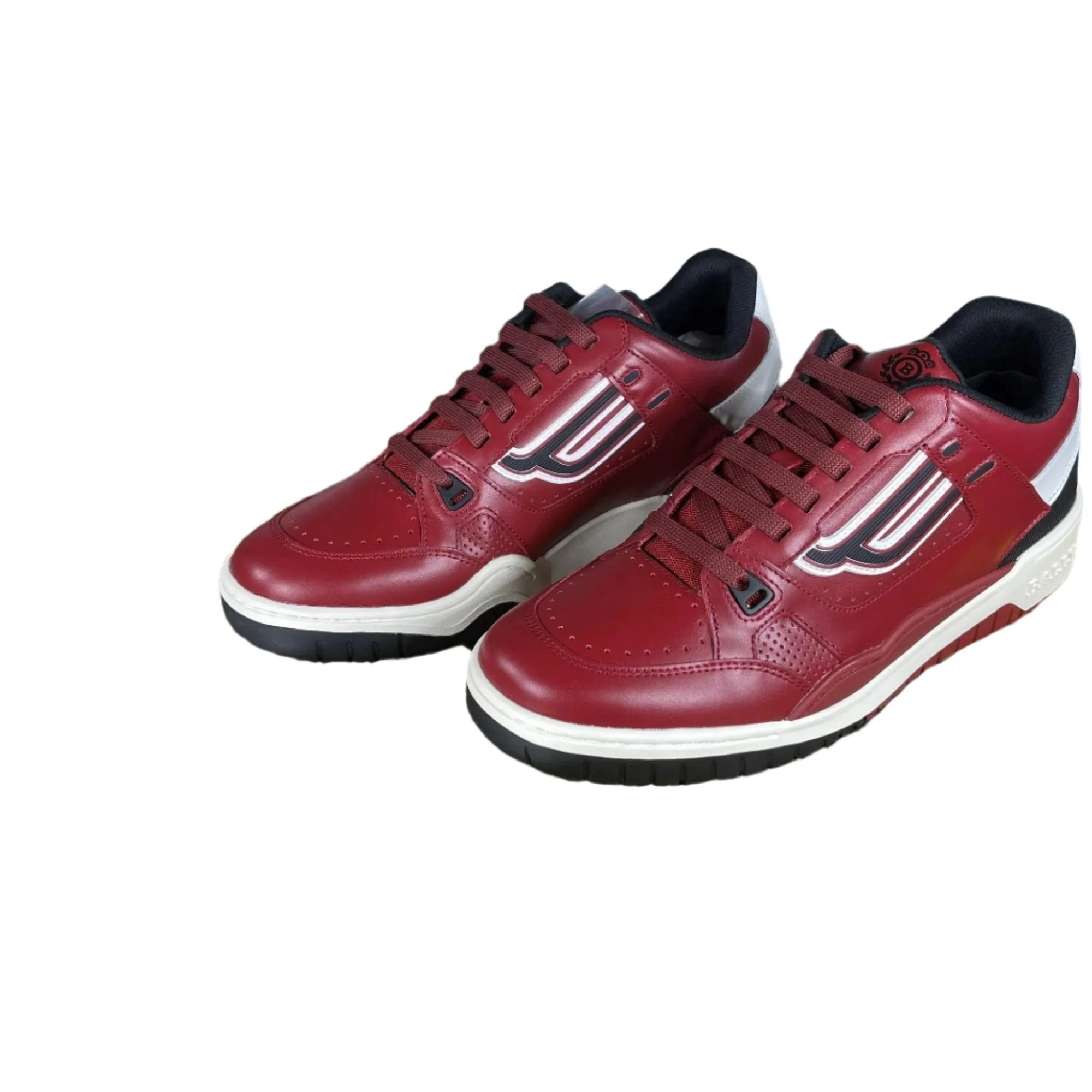 Bally Kuba Red Calf Leather Low Top Sneakers
