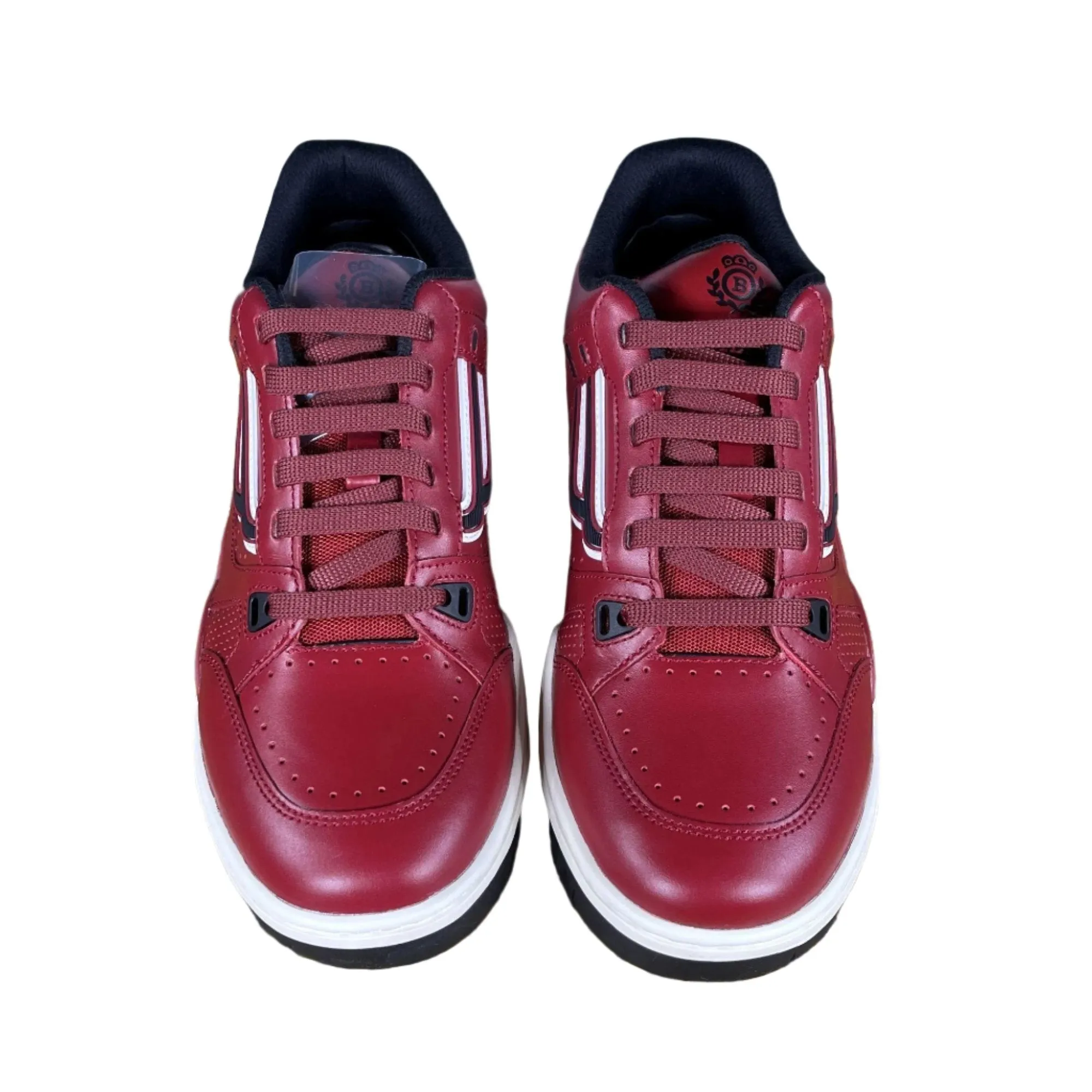 Bally Kuba Red Calf Leather Low Top Sneakers