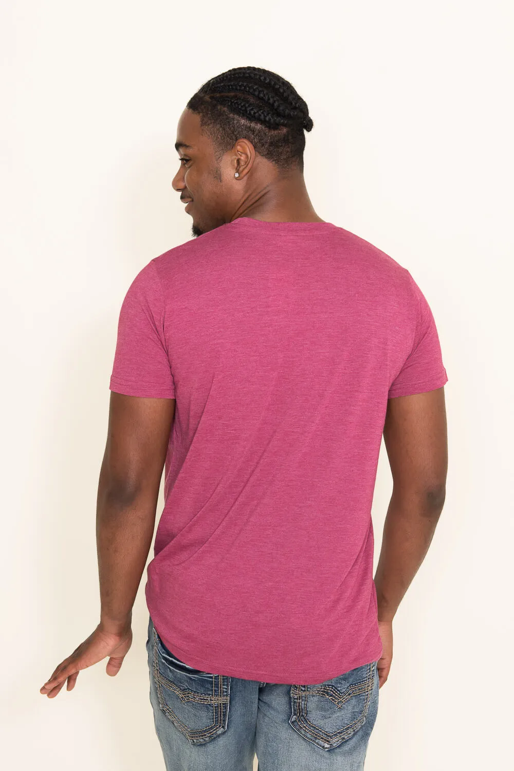 Basic Crewneck Tee for Men in Cranberry | 3750-CRANBERRY