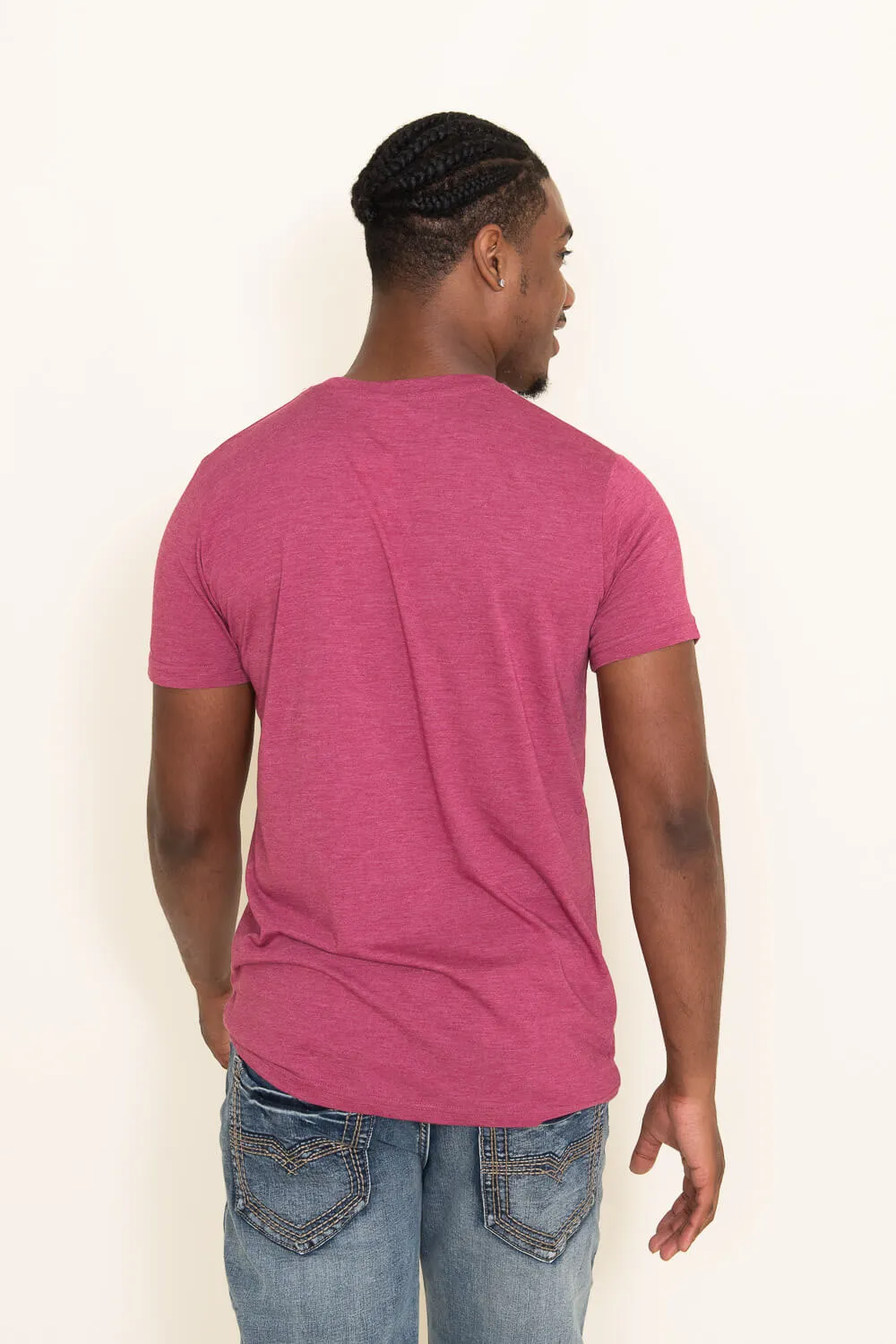 Basic Crewneck Tee for Men in Cranberry | 3750-CRANBERRY