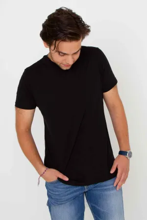 Basic Crewneck Tee for Men in True Black | 3750-TRUEBLACK