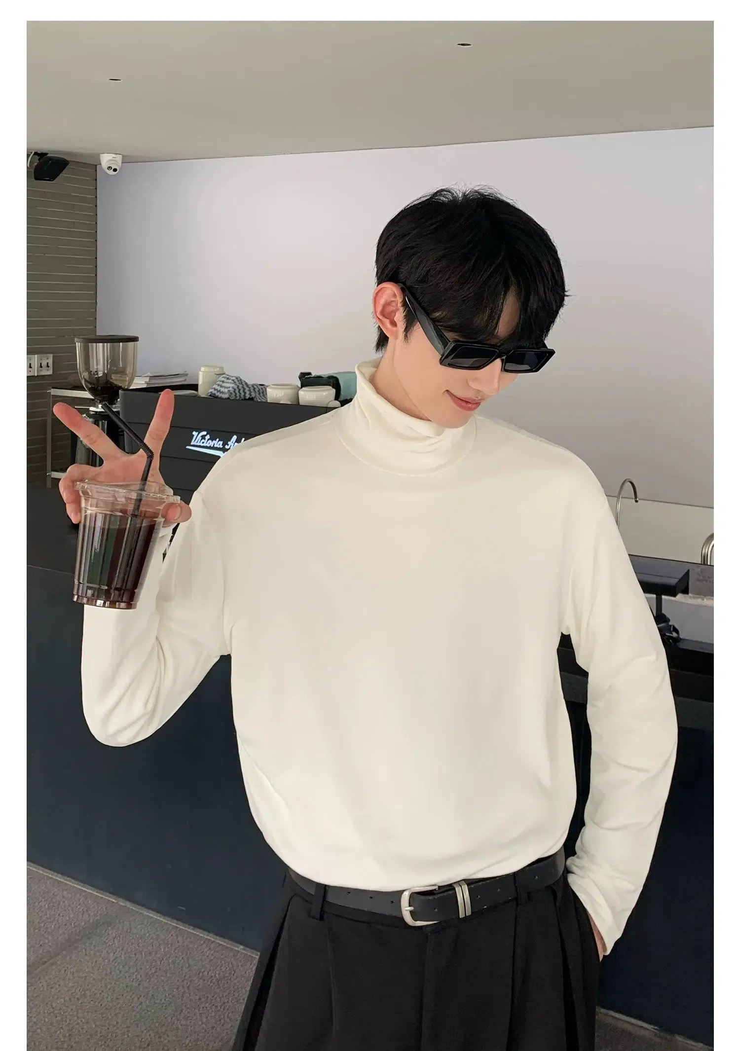 Basic Half Turtleneck Bottoming Shirt