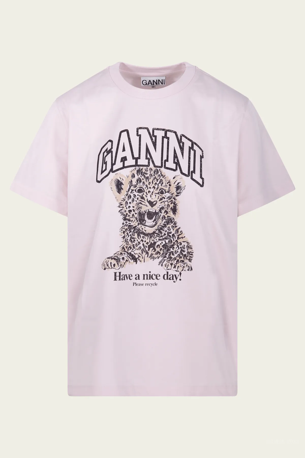 Basic Jersey Leopard Relaxed T-Shirt in Chalk Pink