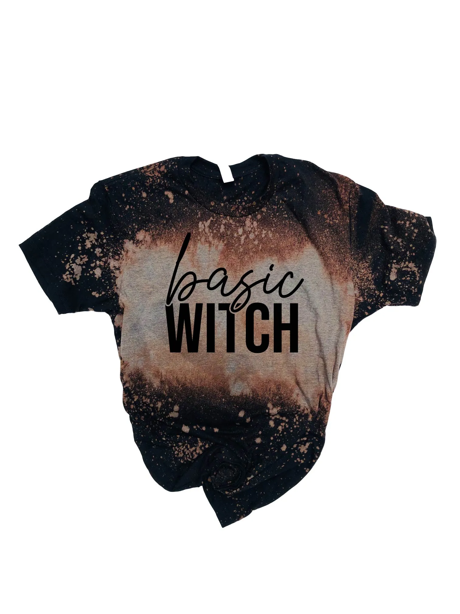 Basic Witch Shirt | Halloween Bleached Out Tee | Unisex Crew