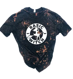Basic Witch Shirt | Halloween Bleached Tee | Unisex Crew