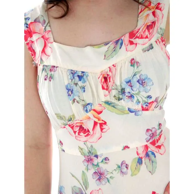 Beautiful Vintage Peignoir Rayon Floral Print 1940s Radcliffe 38-27-34