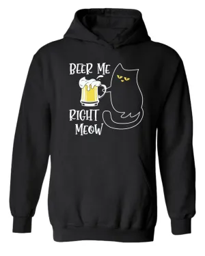Beer me right meow hoodie, beer lover hoodie, cat lover hoodies