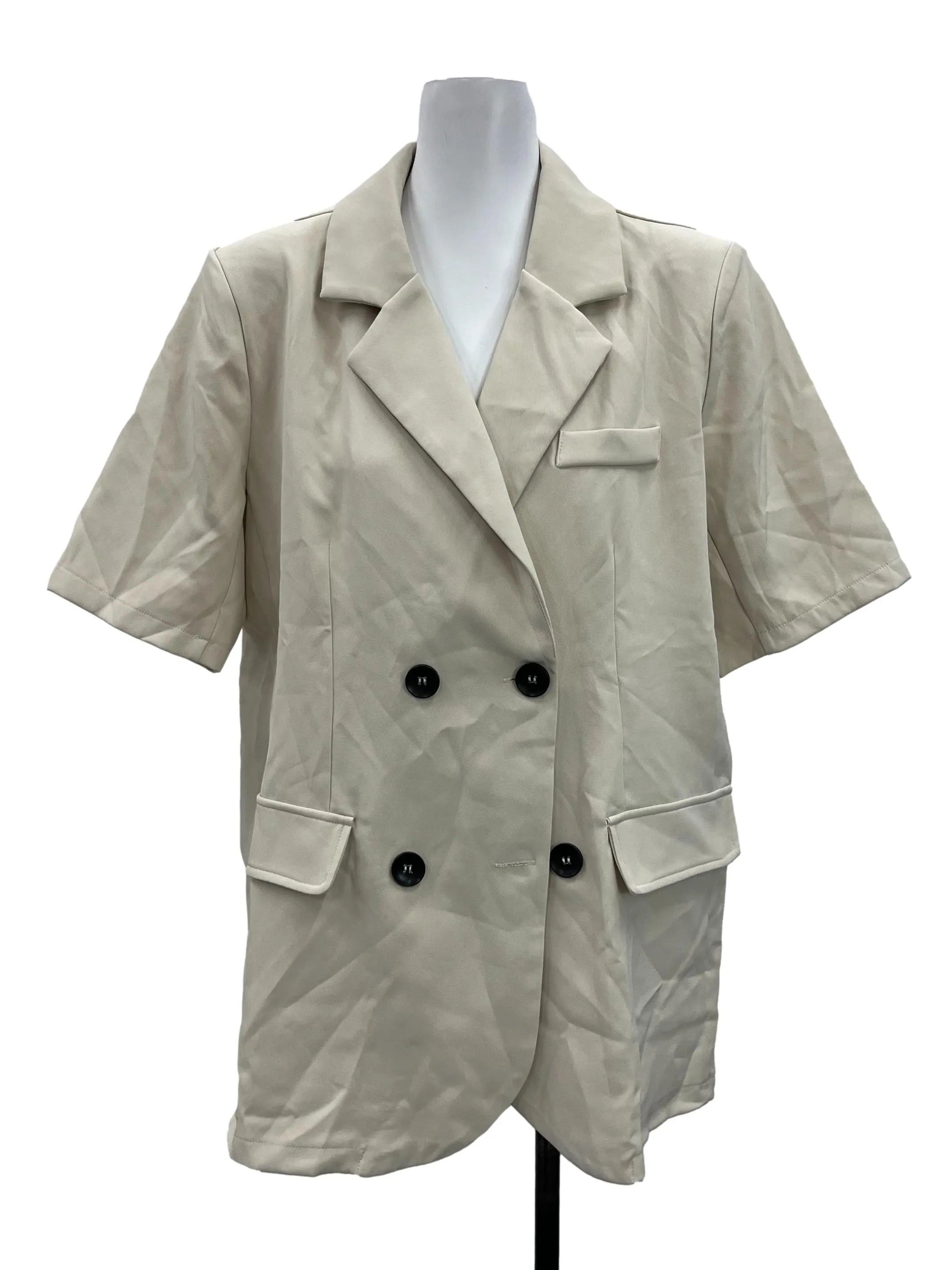 Beige Button Blouse