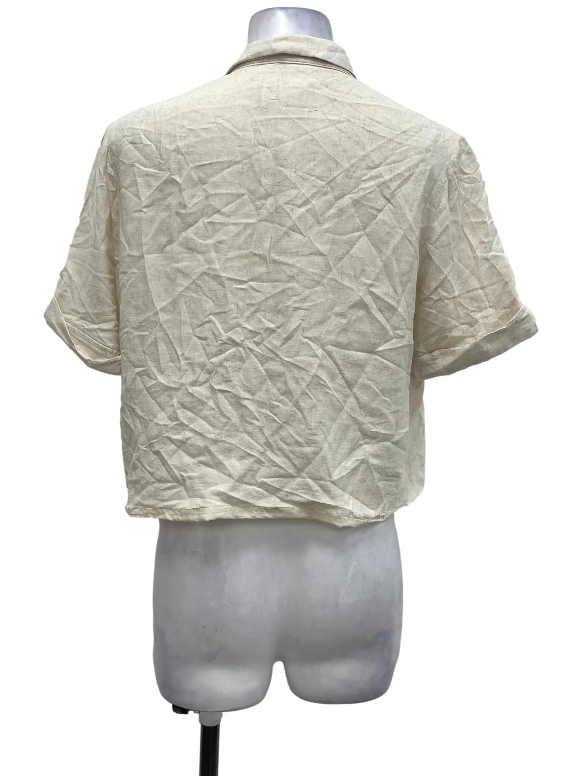 Beige Button Up Blouse OSN