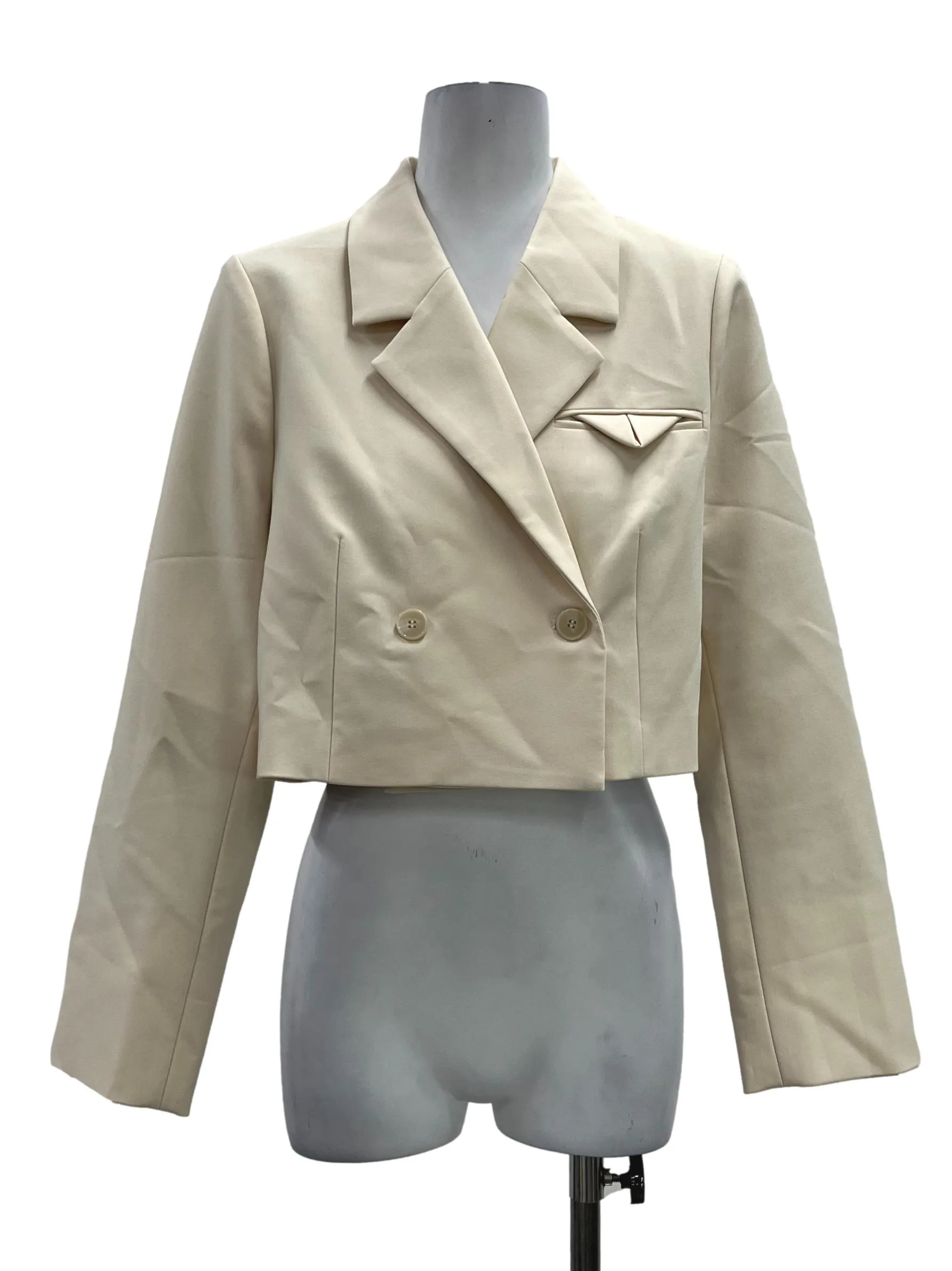 Beige Cropped Blazer