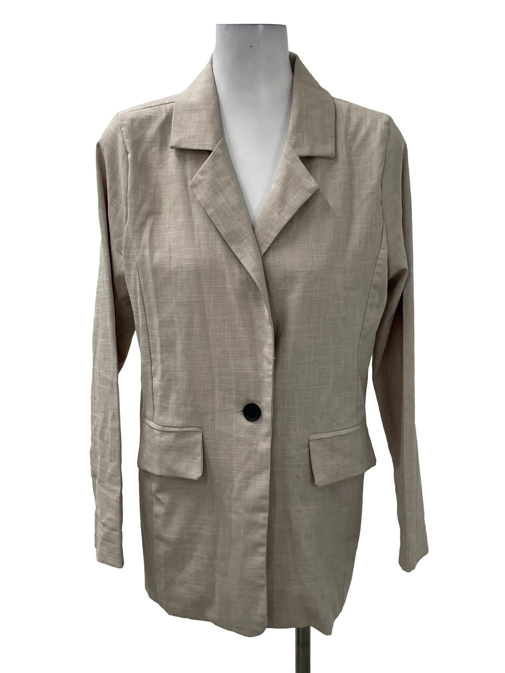 Beige Textured Blazer