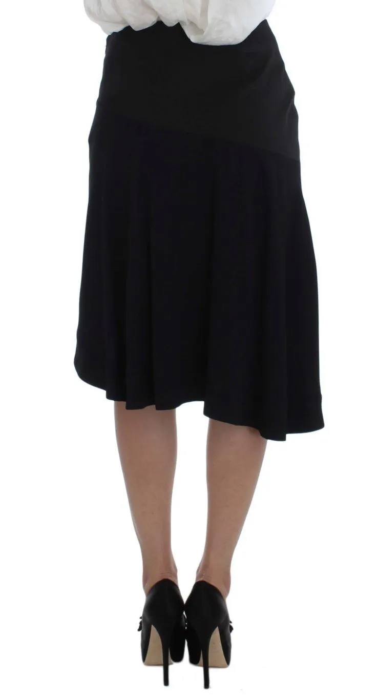 Black Blue Two Piece Suit Skirt & Blazer