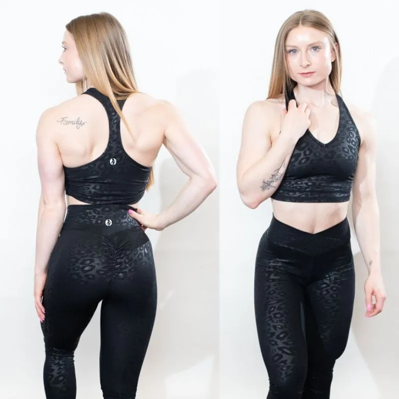 BLACK CHEETAH SCRUNCH LEGGINGS