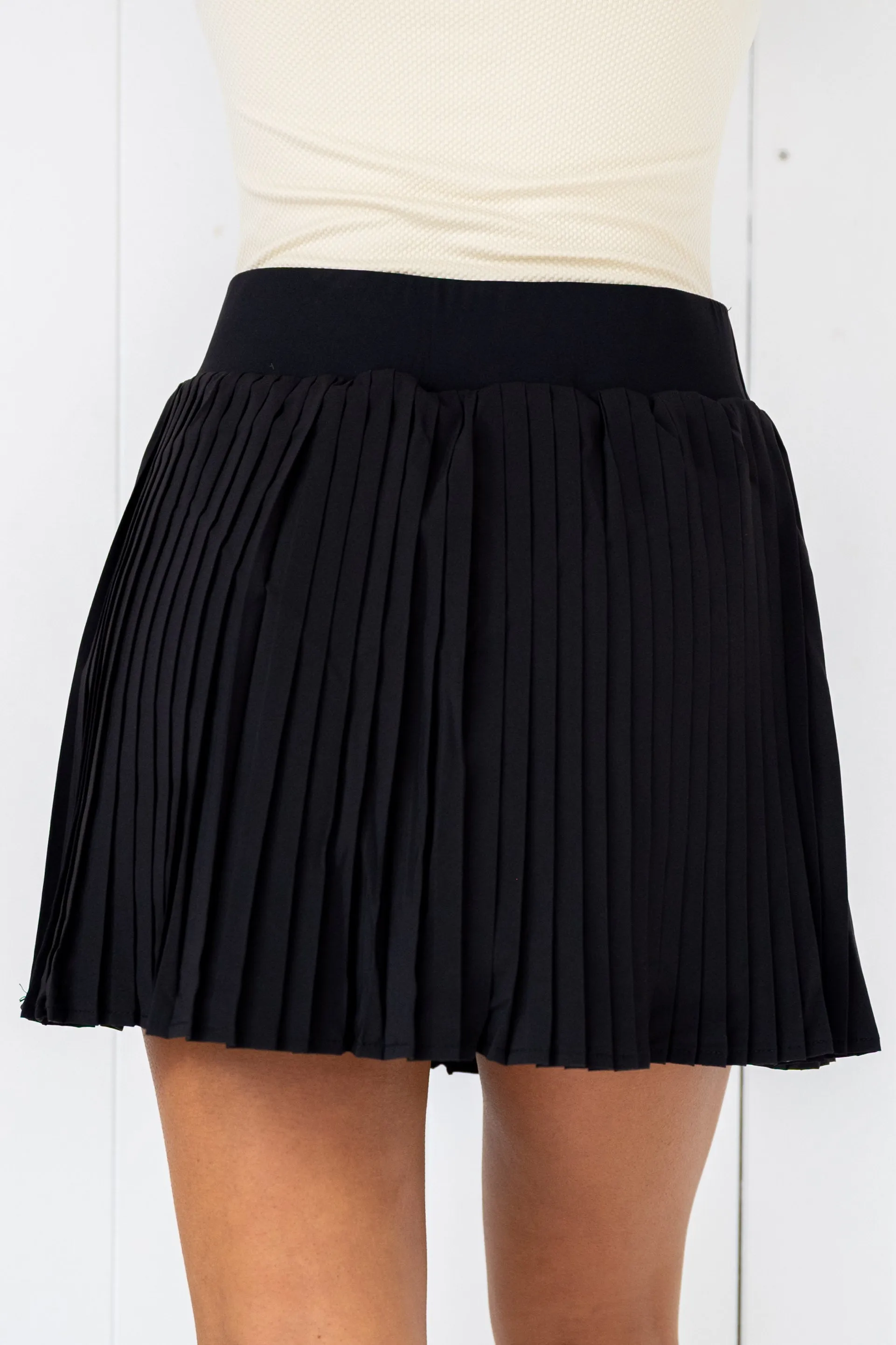 Black Pleat Skort
