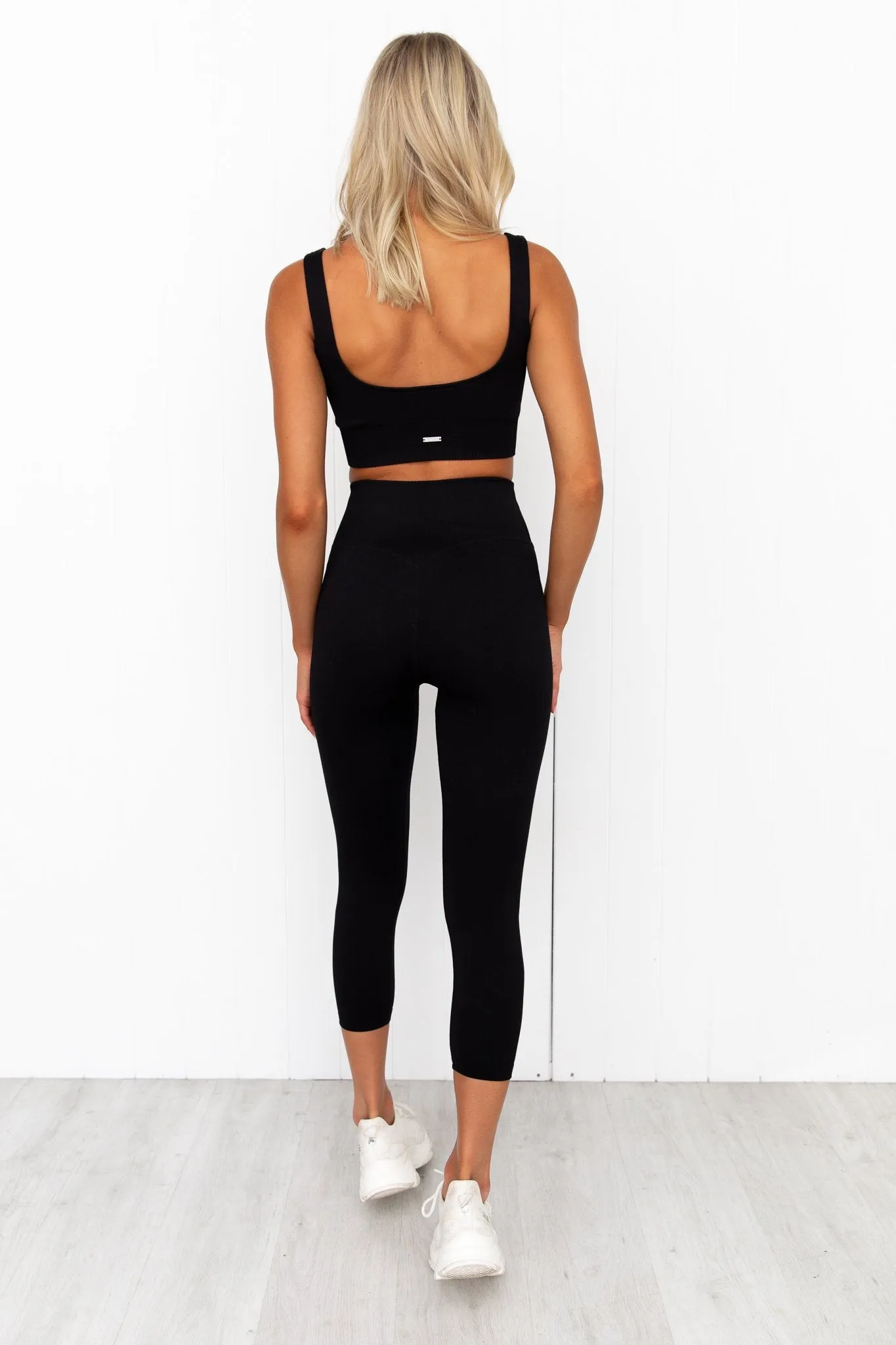 Black Ribbed Seamless Bra