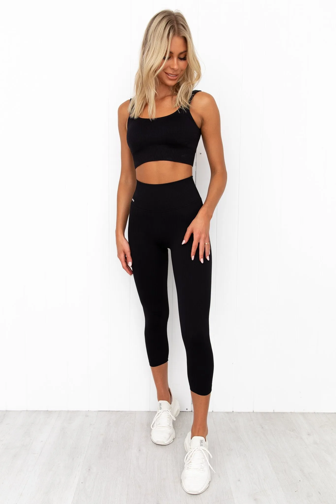 Black Ribbed Seamless Bra