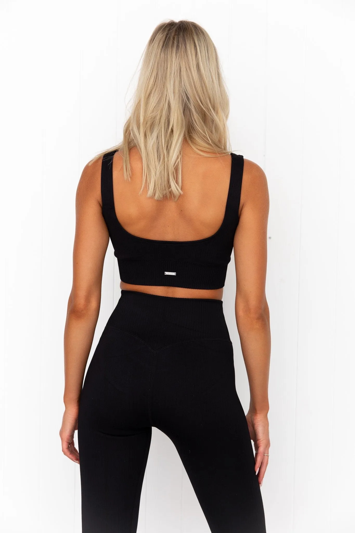 Black Ribbed Seamless Bra