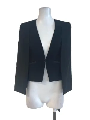 Black Slit Sleeve Blazer