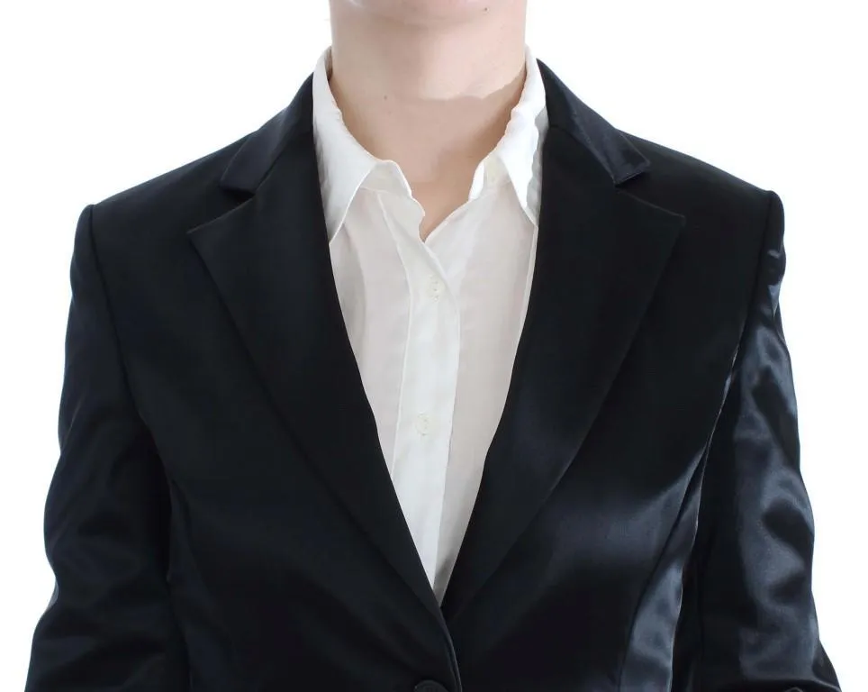 Black Stretch Two Button Suit