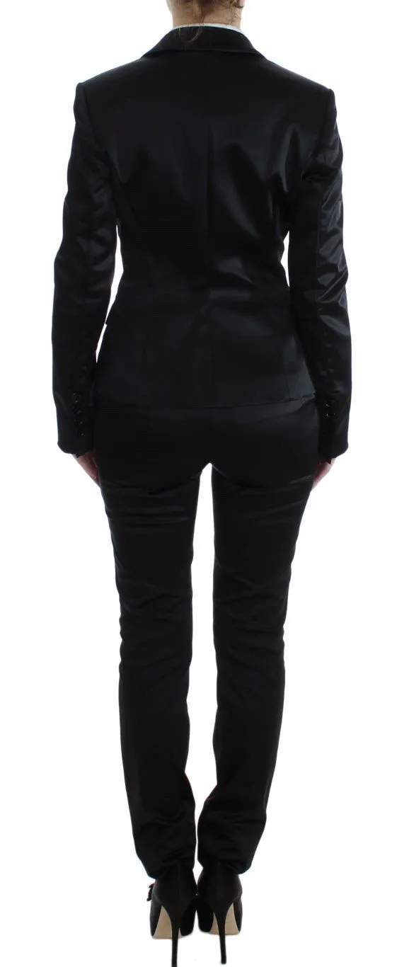 Black Stretch Two Button Suit