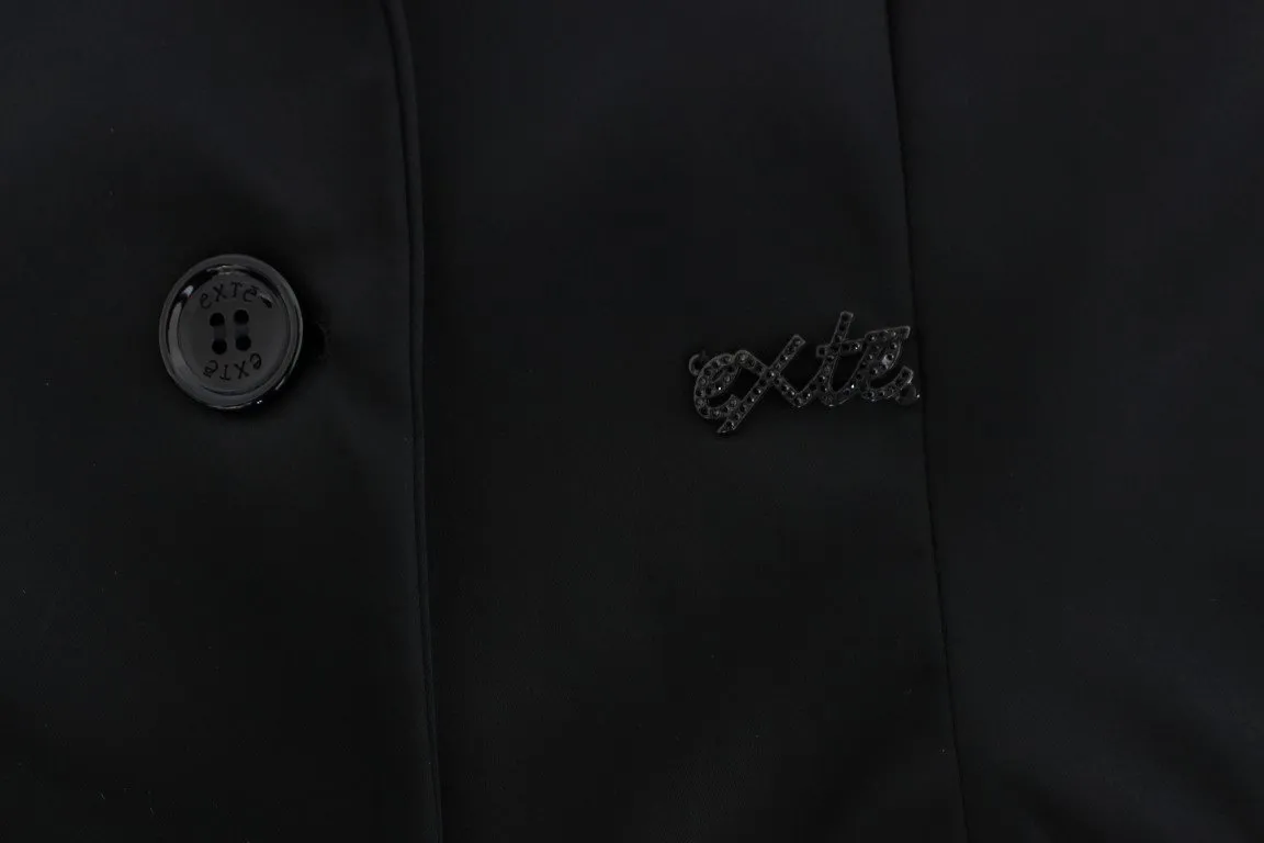 Black Stretch Two Button Suit