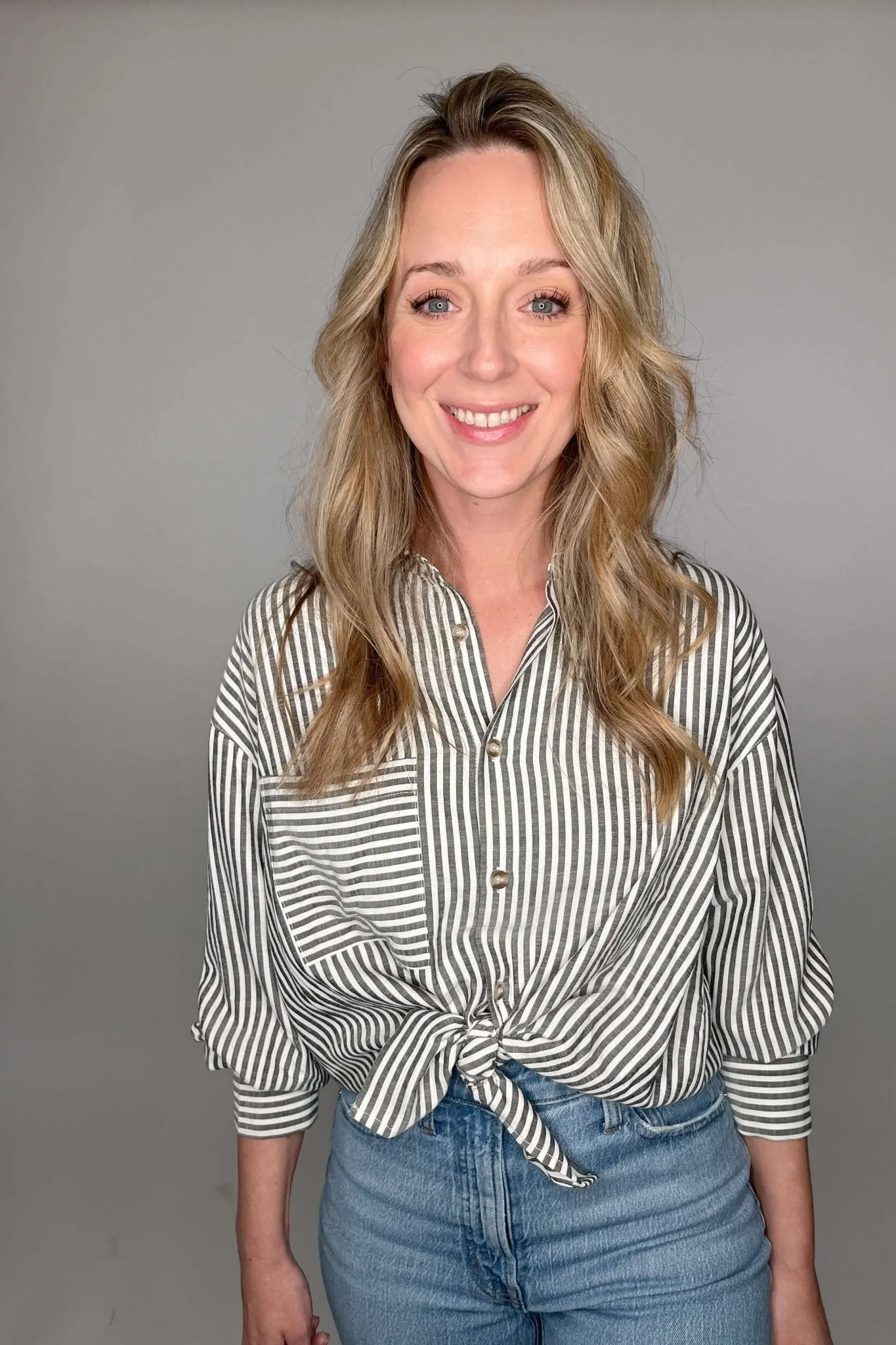 Black Striped Classic Button up Shirt
