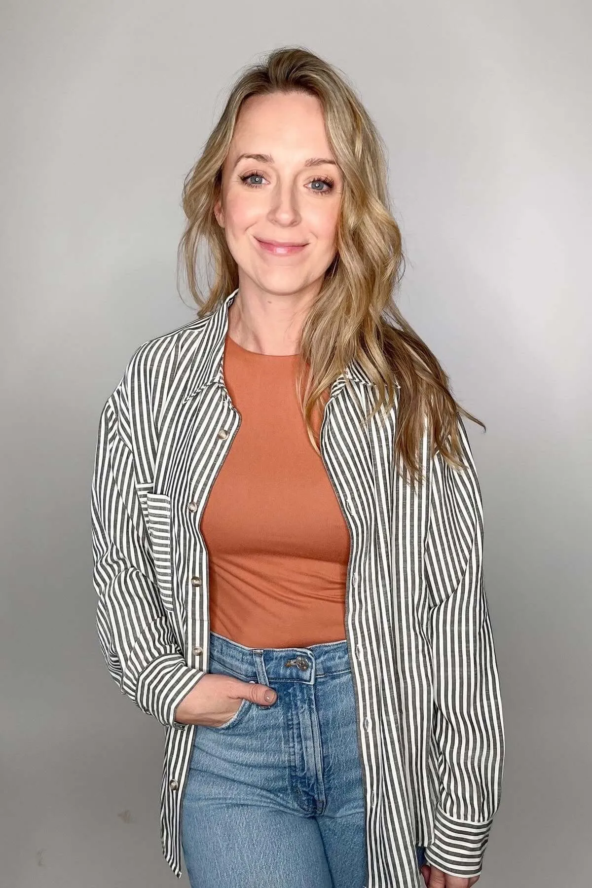 Black Striped Classic Button up Shirt