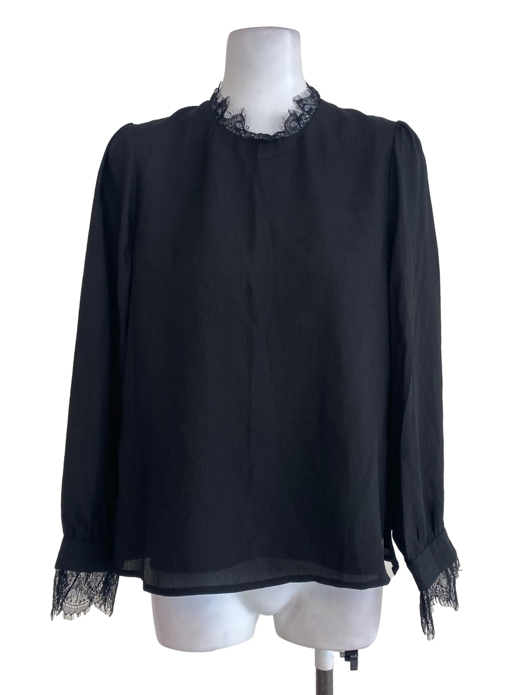 Black Textured Blouse LB