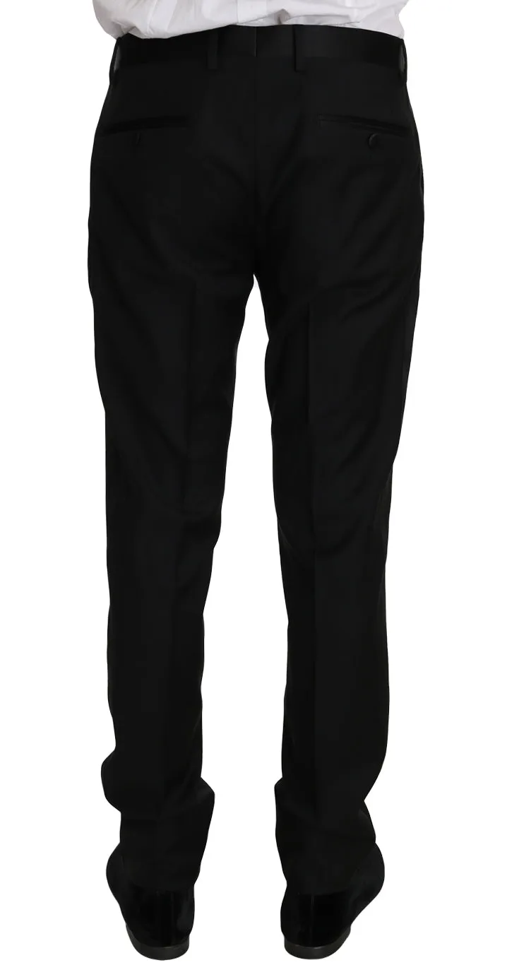 Black Wool MARTINI 3 Piece Slim Suit