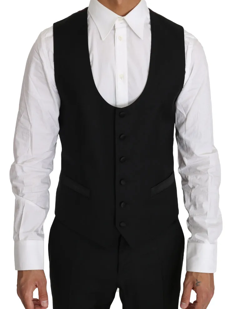 Black Wool MARTINI 3 Piece Slim Suit