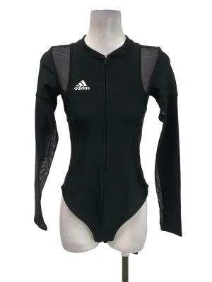 Black Zip Up Mesh Bodysuit