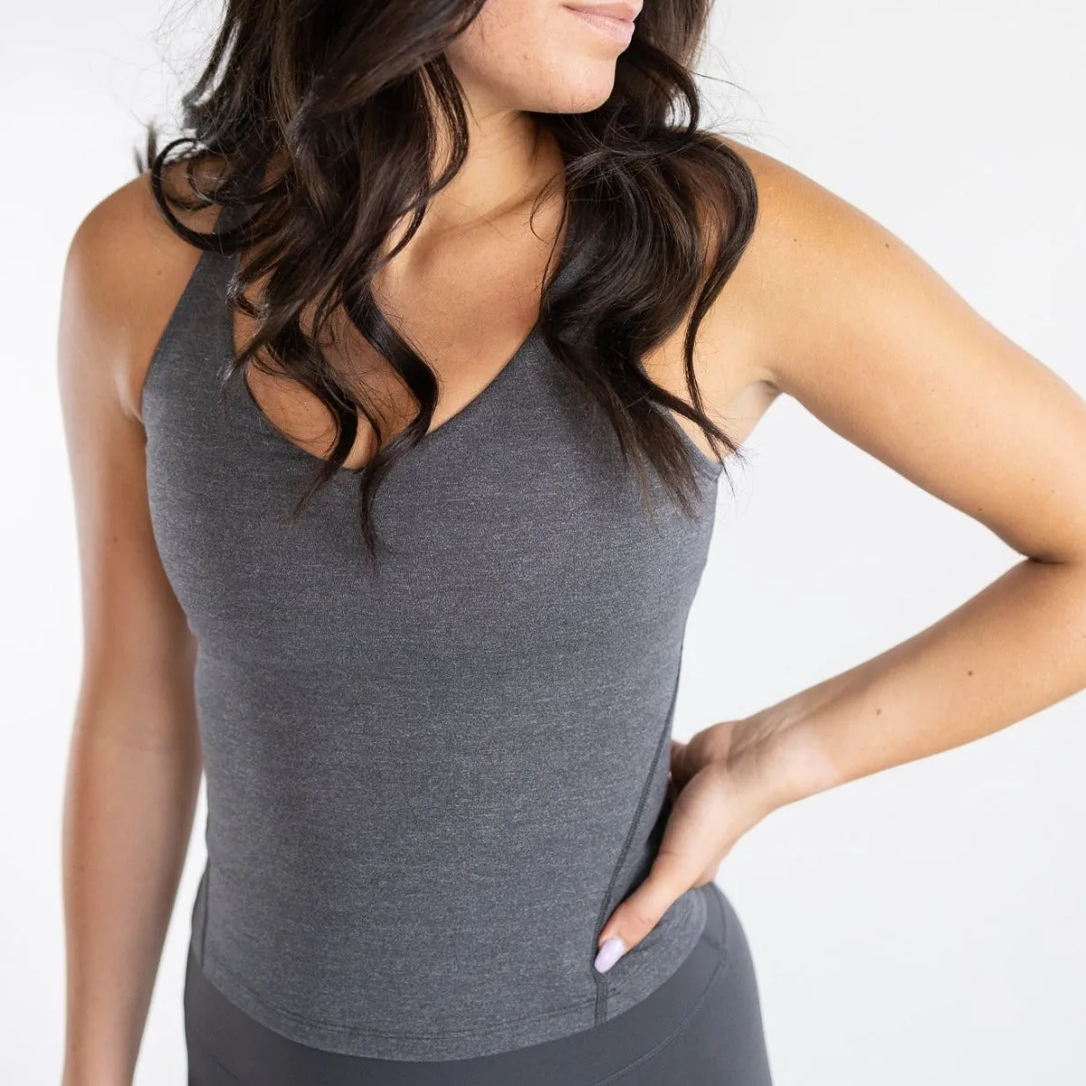 Bliss"Full" V-Neck Tank with Scoop Back | A-D Cup | SALE from DYM Athletics
