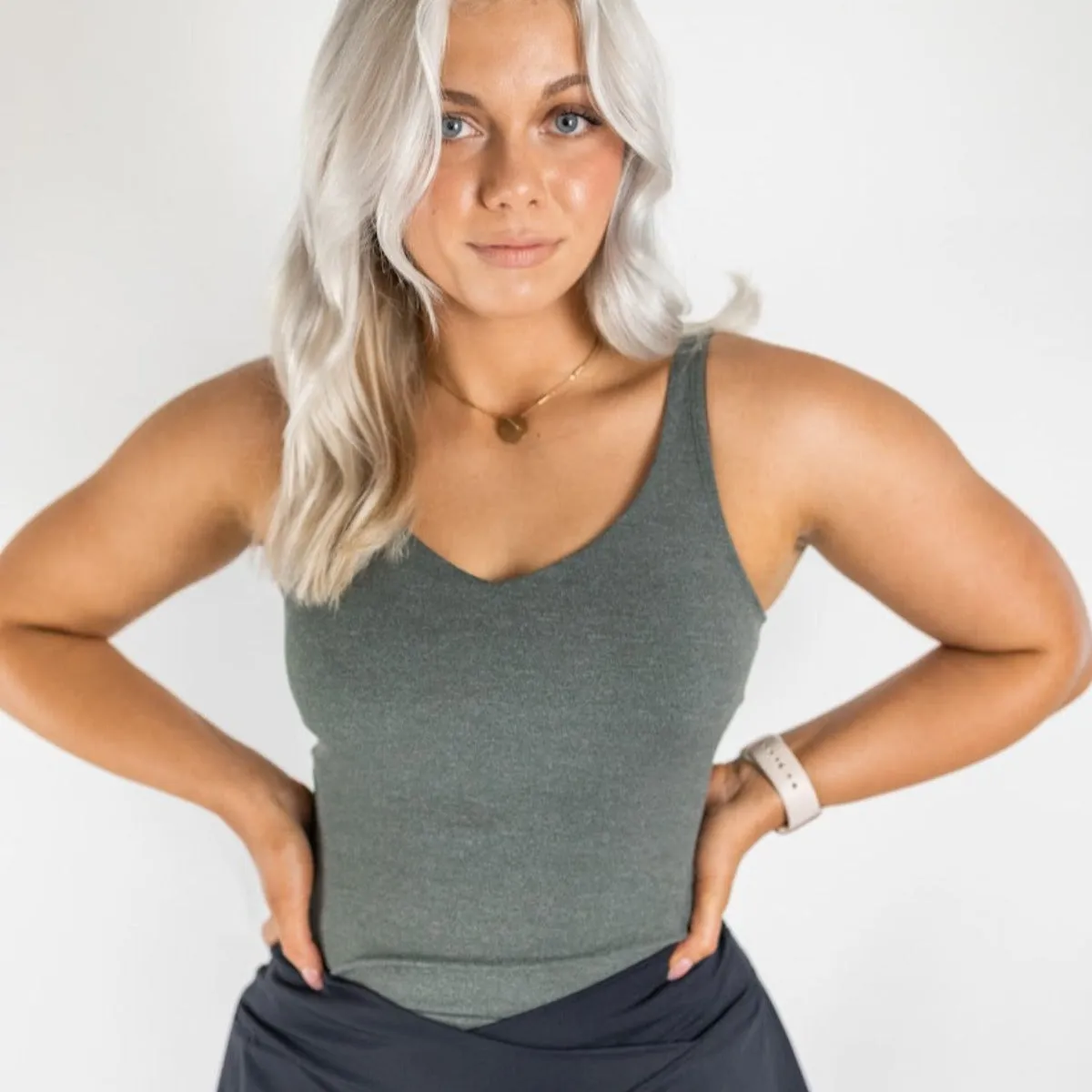 Bliss"Full" V-Neck Tank with Scoop Back | A-D Cup | SALE from DYM Athletics