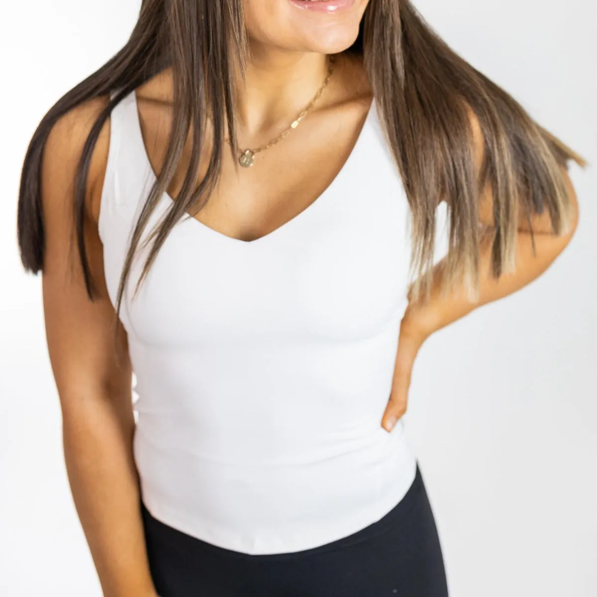 Bliss"Full" V-Neck Tank with Scoop Back | A-D Cup | SALE from DYM Athletics