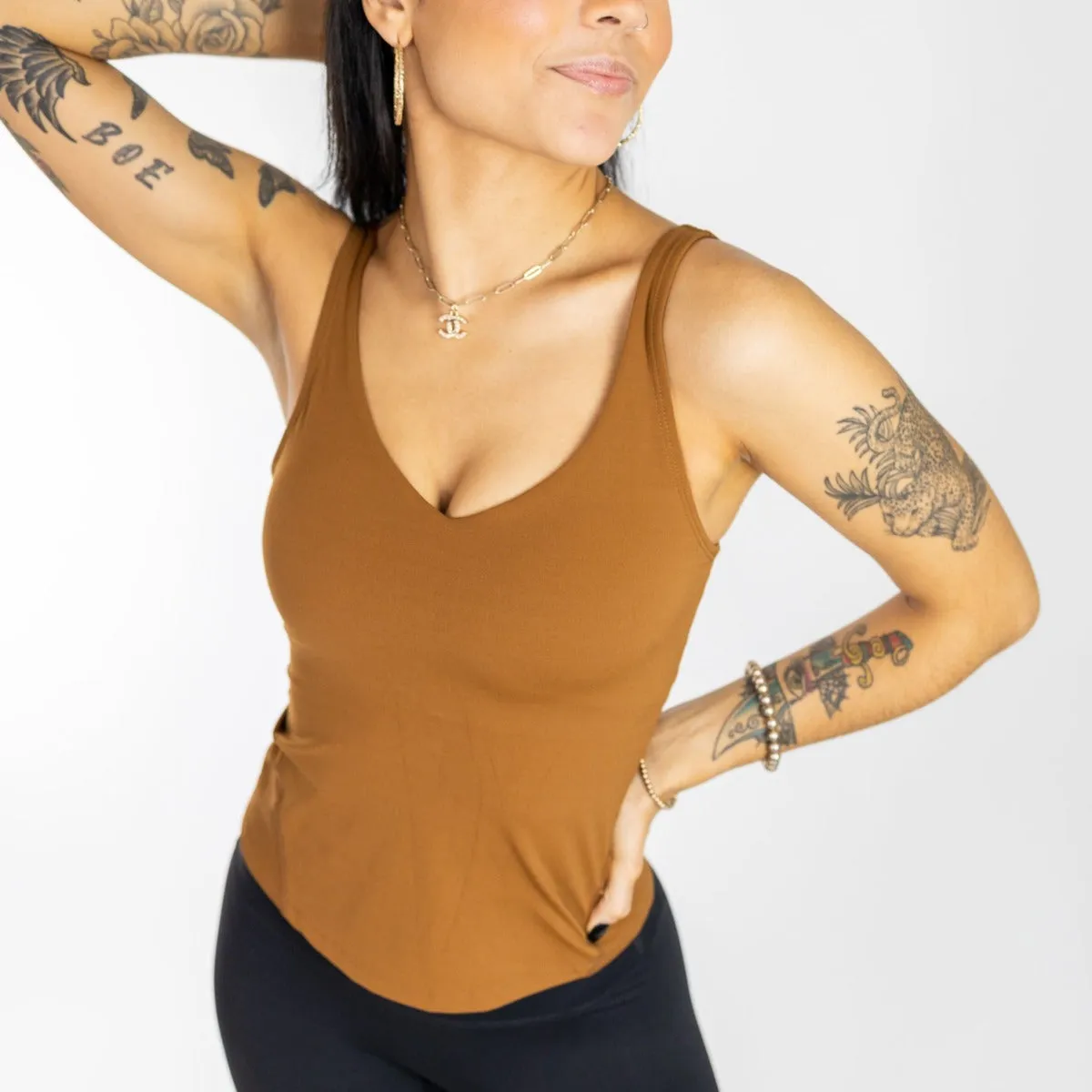 Bliss"Full" V-Neck Tank with Scoop Back | A-D Cup | SALE from DYM Athletics