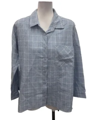 Blue Grid Button Down Shirt