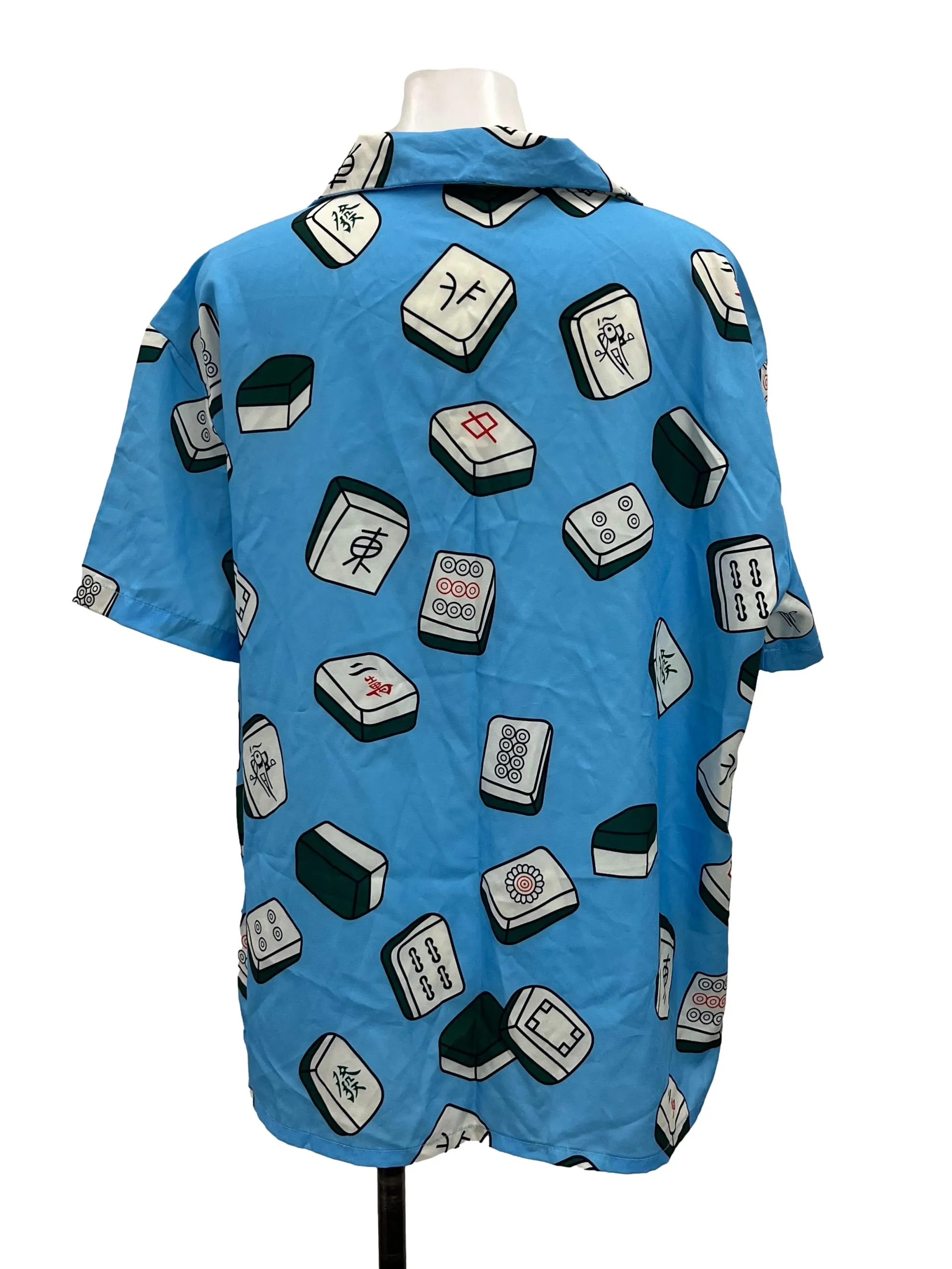 Blue Mahjong Button Down Shirt