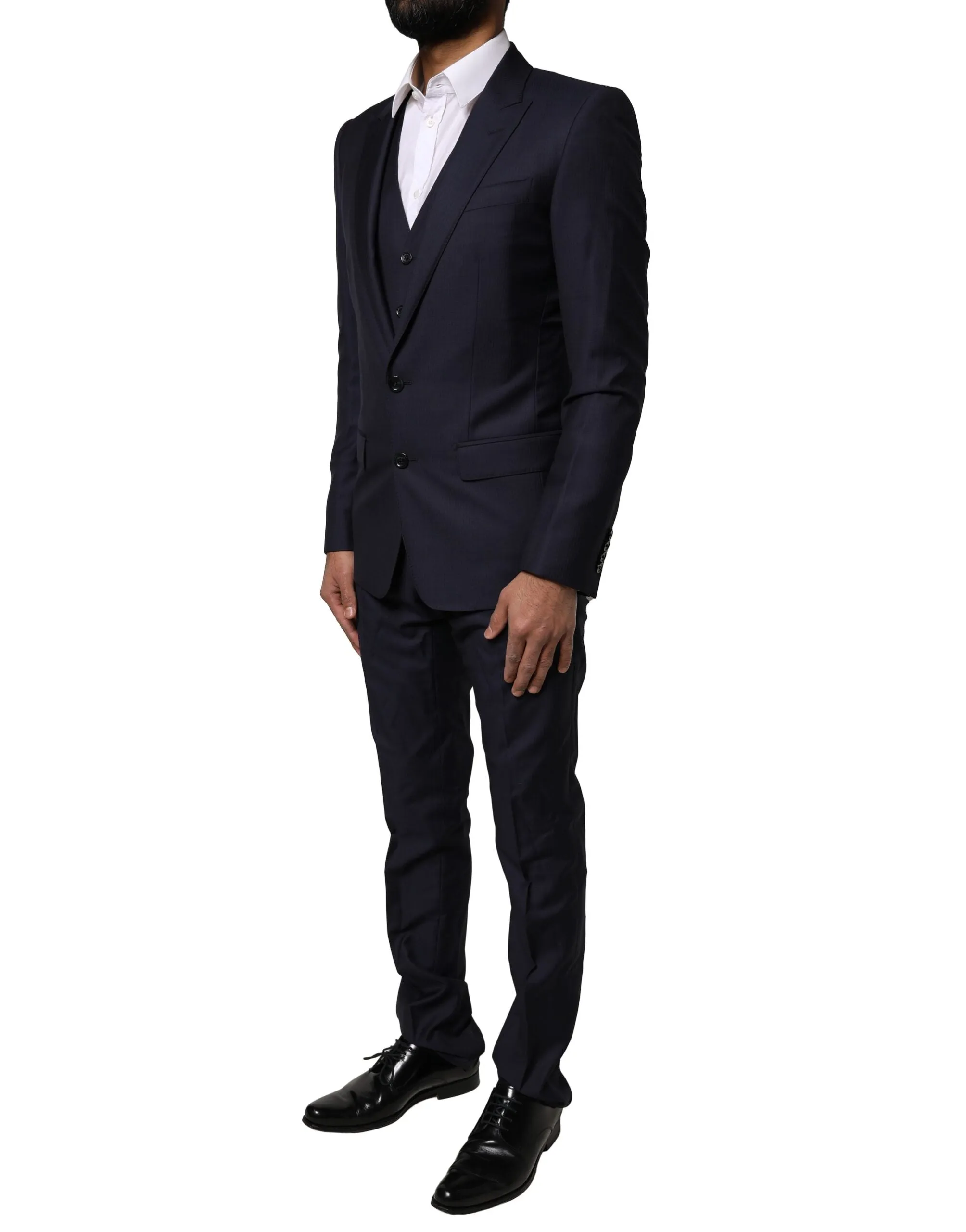 Blue MARTINI Wool 3 Piece Formal Men Suit