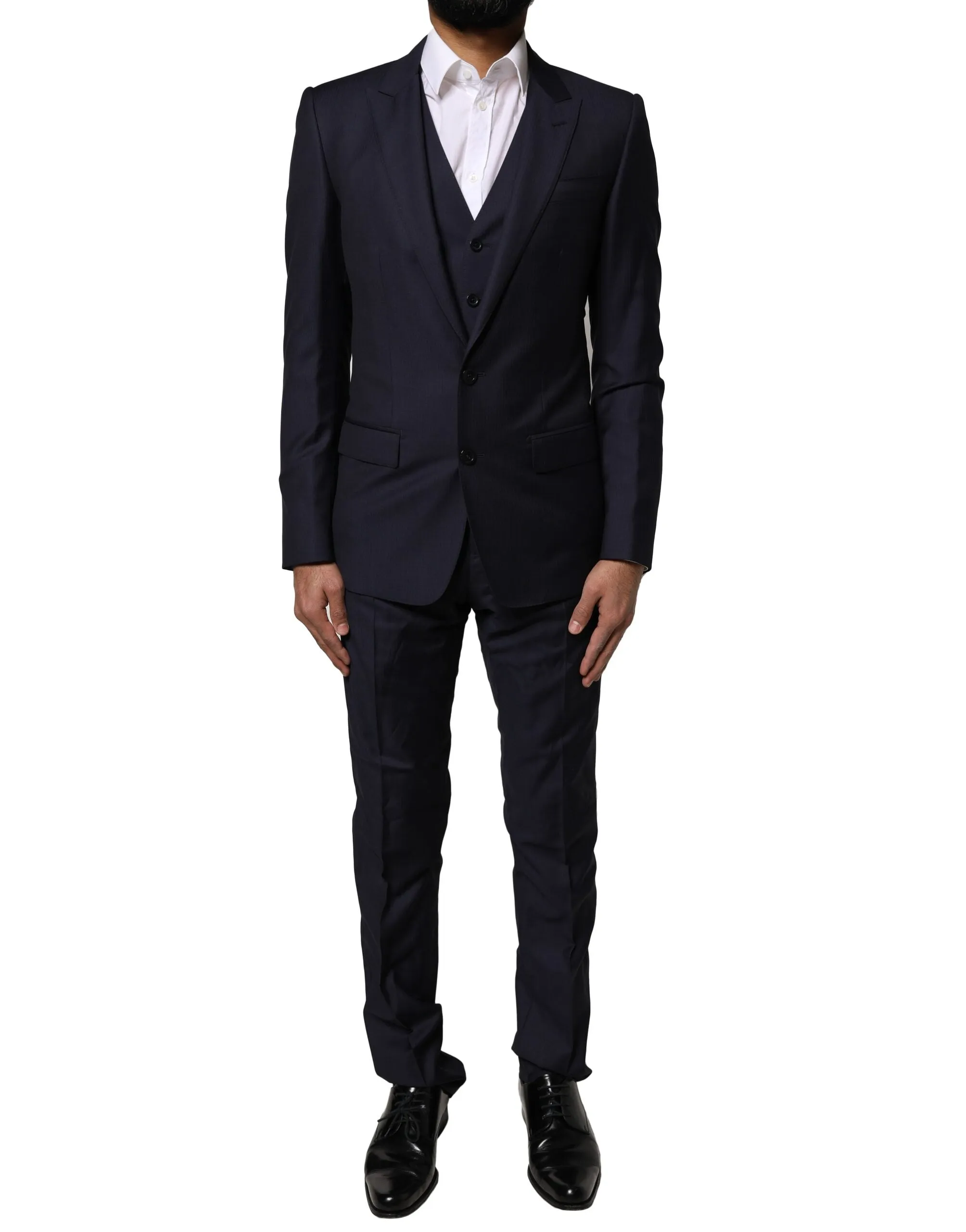 Blue MARTINI Wool 3 Piece Formal Men Suit